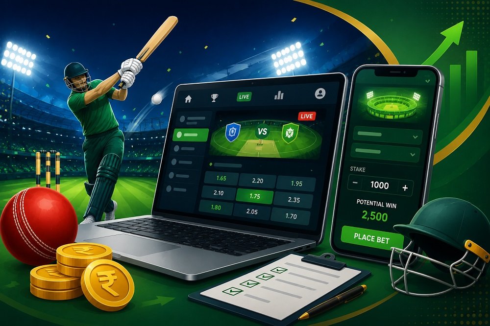 Cricket fans watching a major match on smartphones, tablets and laptops